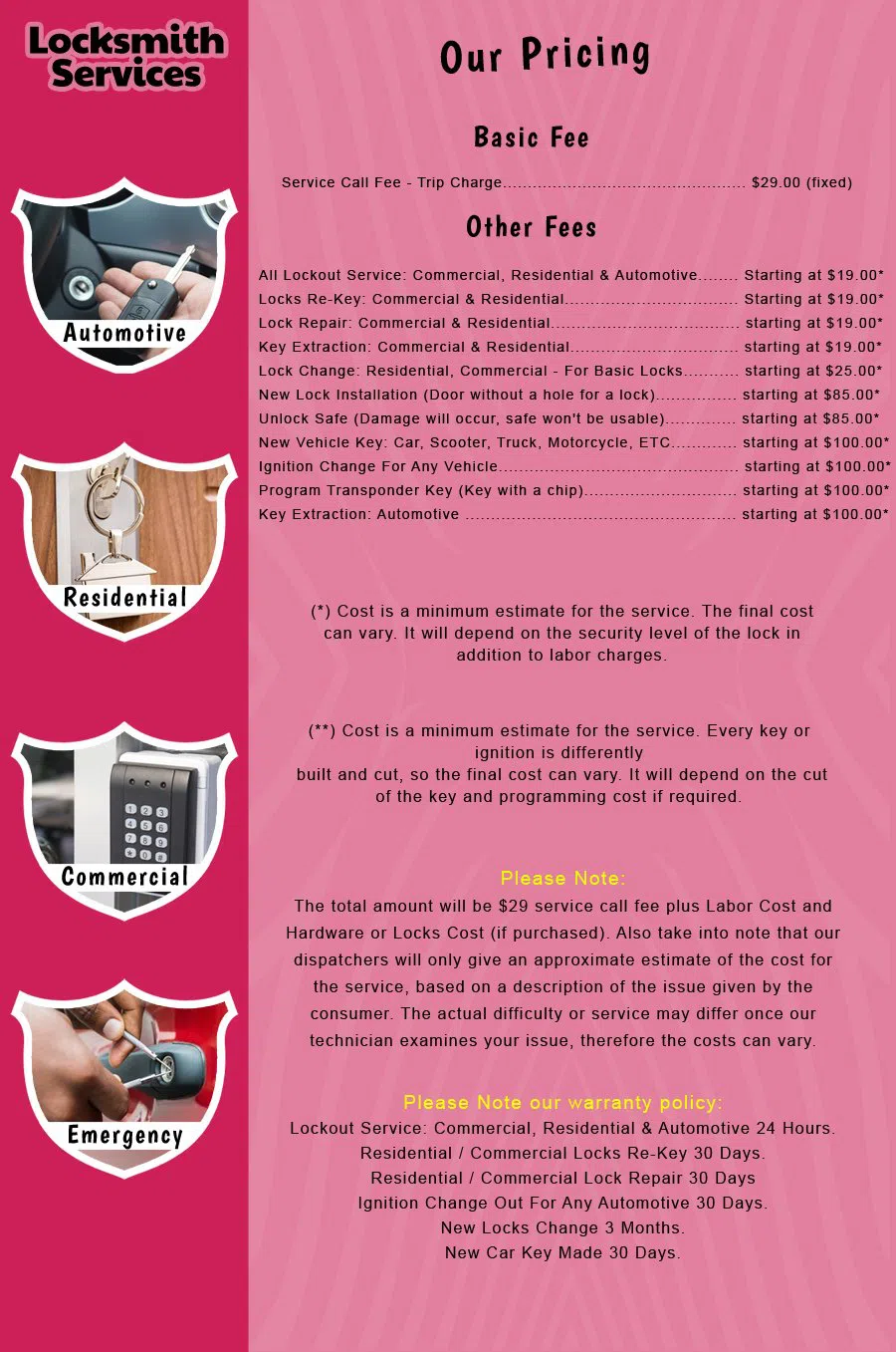 Bound Brook NJ Locksmith Store Bound Brook, NJ 732-786-4496 - price-list-c-18
